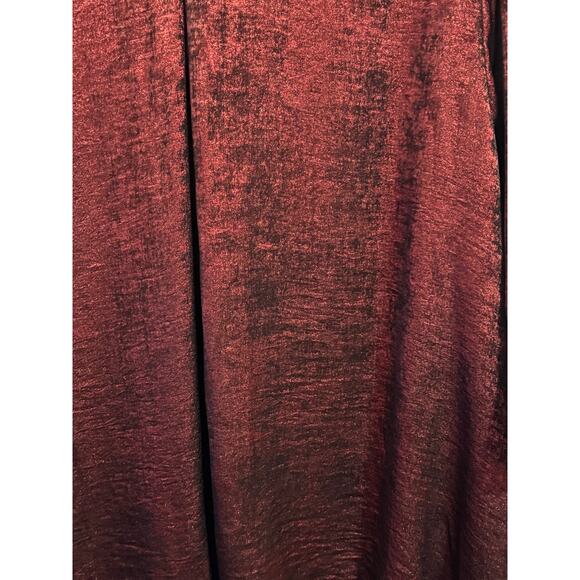 Ali Miles NWT red iridescent textured satin boutique tunic wired stand up collar - Picture 9 of 15